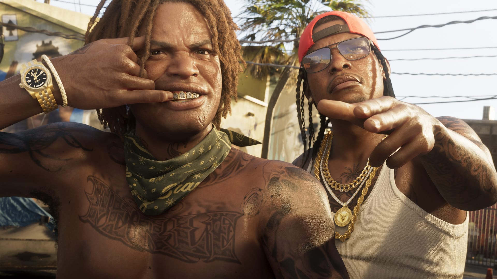Official Rockstar Games image of a Vice City neighbourhood.